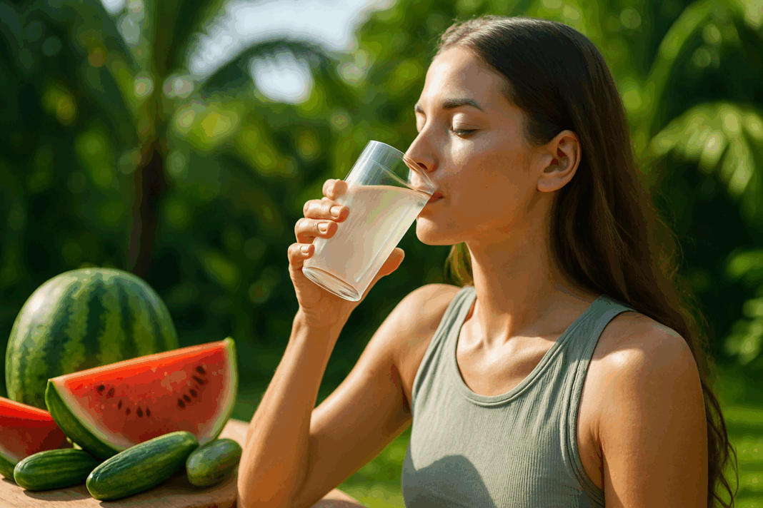 How to increase hydration naturally with tropical fruits and coconut water.