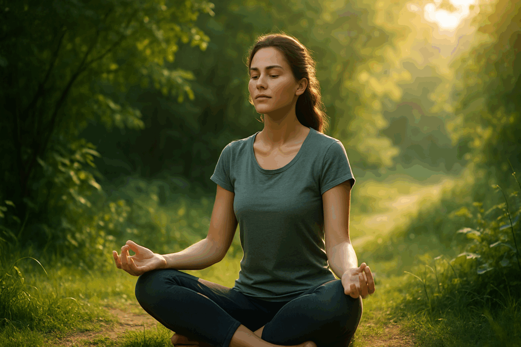 Meditation practice supporting how to restore gut health to lose weight naturally.
