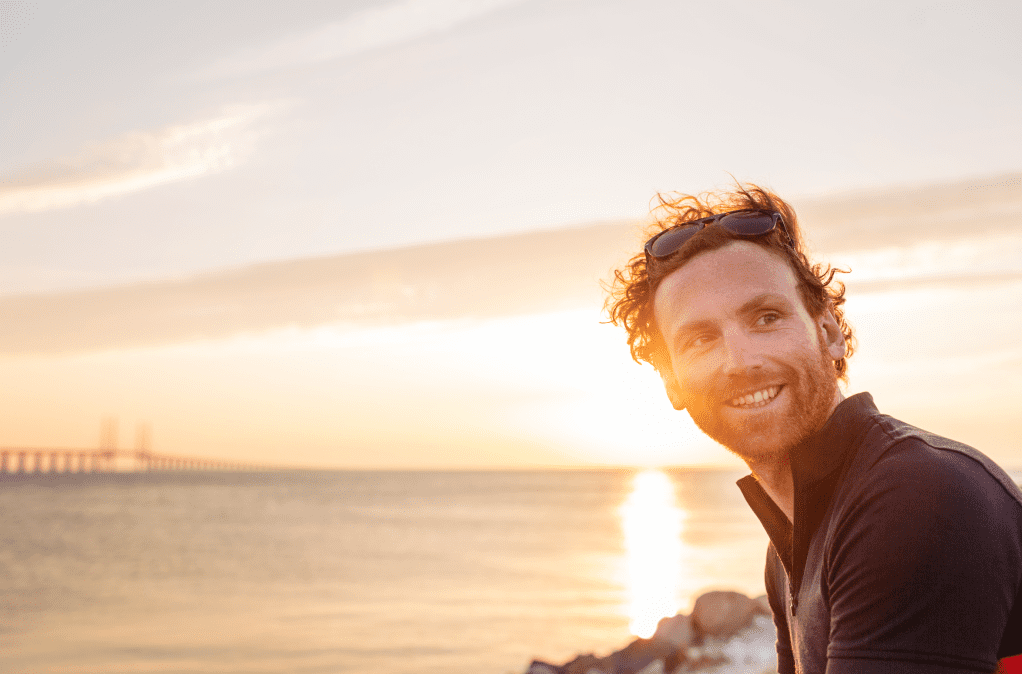 picture of a man overlooking the ocean