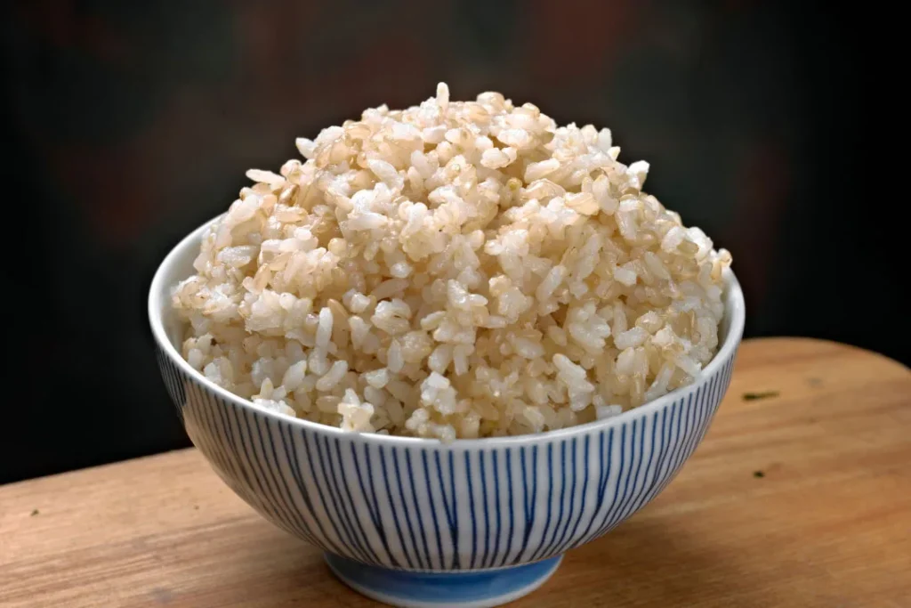 A bowl of brown rice.