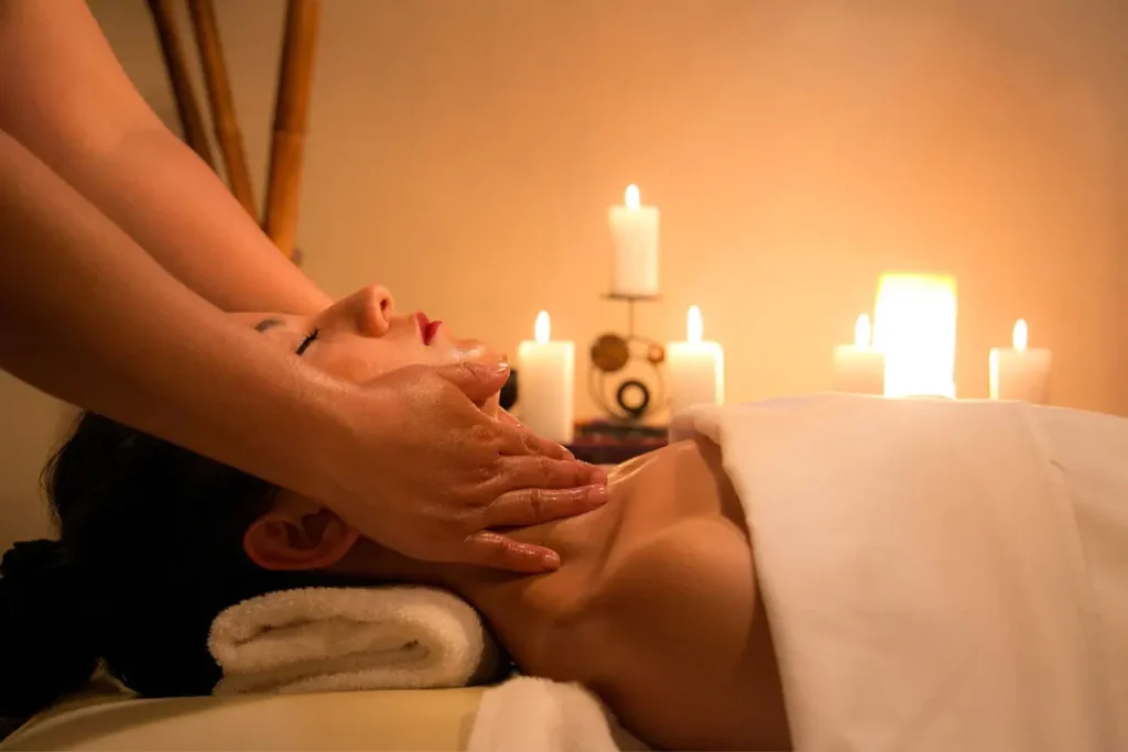 A girl having massage. 