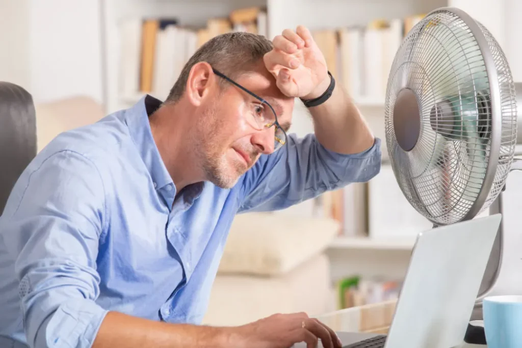 A man working in an office. 