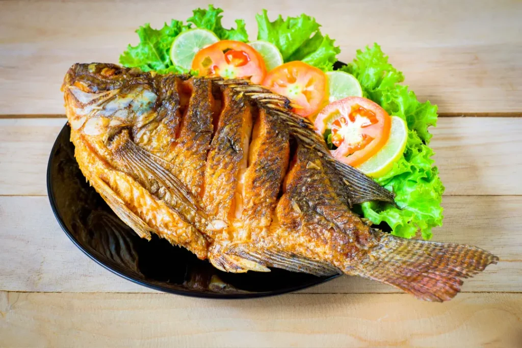 Fried fish. 