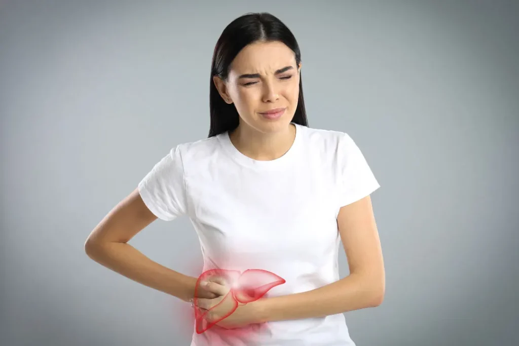 A lady having in liver. 