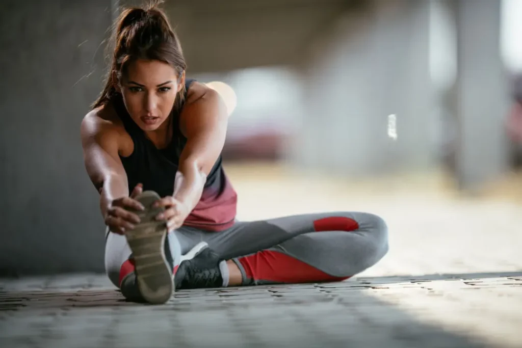 A woman doing exercise. 