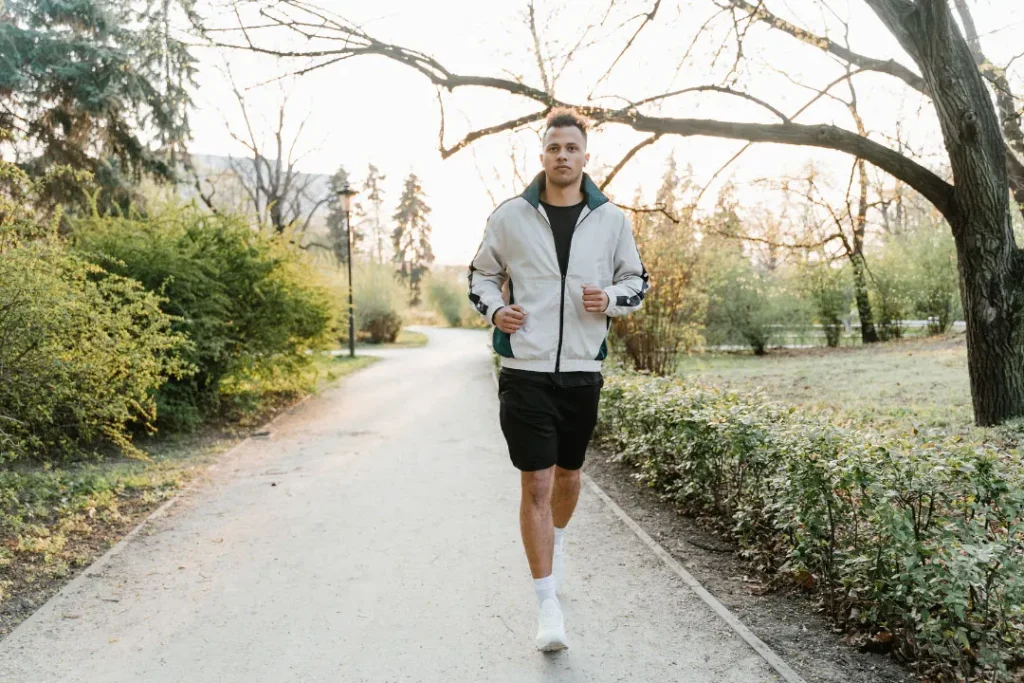 Man walking in a park. 