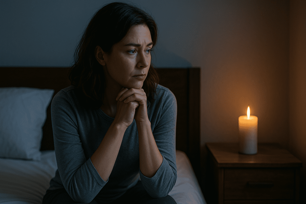 A young East Asian woman sits on a bench in a sunny park, attentively examining a notepad that displays a circadian rhythm chart. Her focused expression conveys a hands-on, educational approach to using circadian rhythms in everyday conversations about biohacking and health.