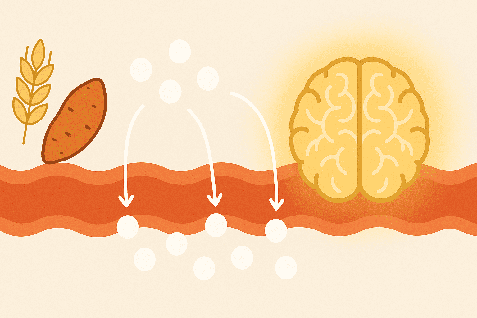 Infographic of blood sugar spikes caused by simple carbs, visually explaining why too much carbs are bad for energy and mood stability