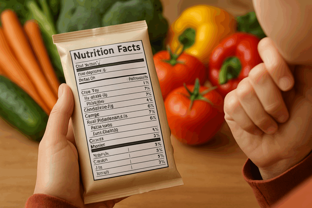 Healthy eating concept with nutrient-rich meals emphasizing daily goals based on Recommended Dietary Allowances standards