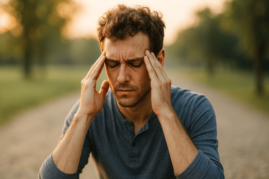 A young man with light skin practices a memory game on a tablet in a dimly lit living room at night, with warm light casting soft shadows around him. The quiet, concentrated setting reflects the importance of cognitive training in low-distraction environments for enhancing memory function.