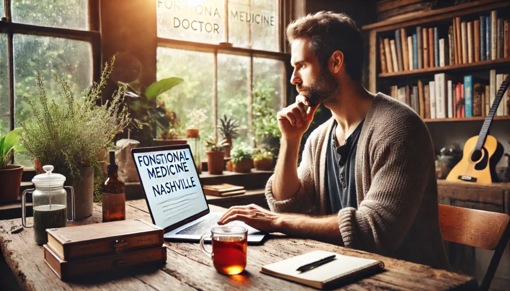 Person researching how to choose the best functional medicine doctor in Nashville TN