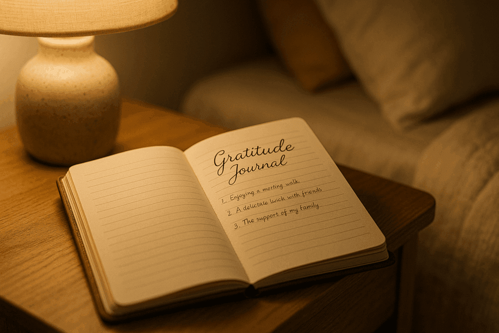 How to practice mindfulness regularly by keeping a gratitude journal daily.