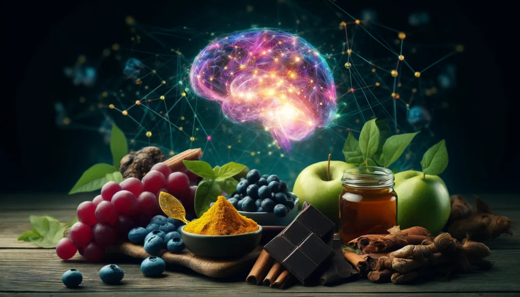 Antioxidant foods like turmeric, berries, and green tea supporting how to reduce amyloid plaques naturally