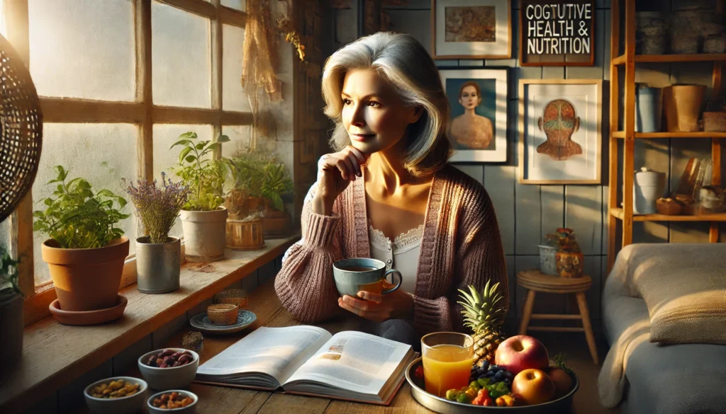 Nutritionist assembling anti-inflammatory brain food meal, emphasizing the role of dietary choices in reducing dementia risk factors.